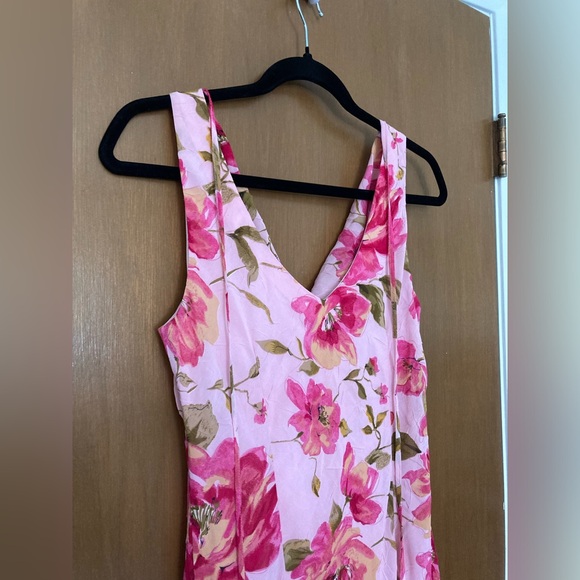 Jessica Pink Floral Sleeveless Cowl Neck Vintage Dress Size 4-6 - Picture 4 of 11